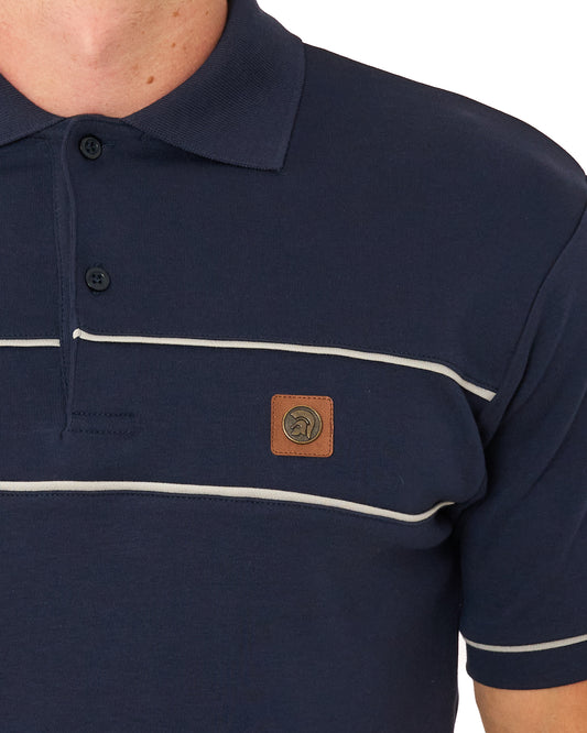 Trojan Trojan Twin Piped Polo Shirt Navy