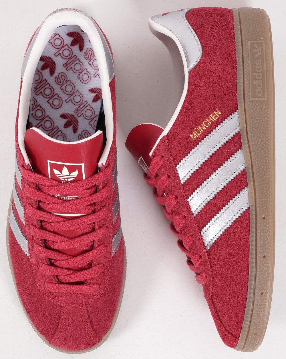 Adidas Munchen Trainers Scarlet/Silver/Gum