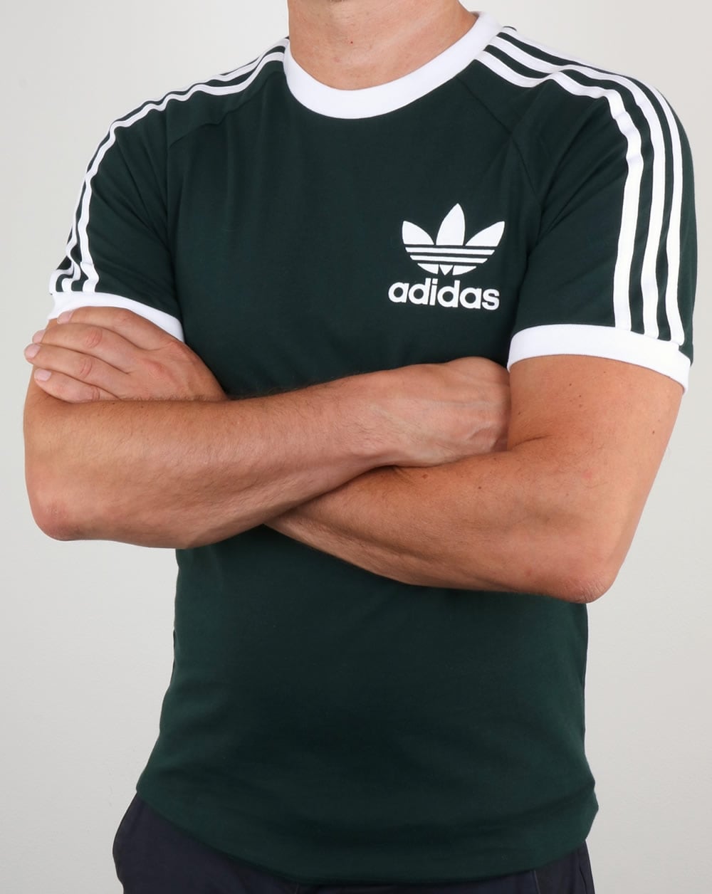 Adidas Originals 3 Stripes T Shirt Green Night