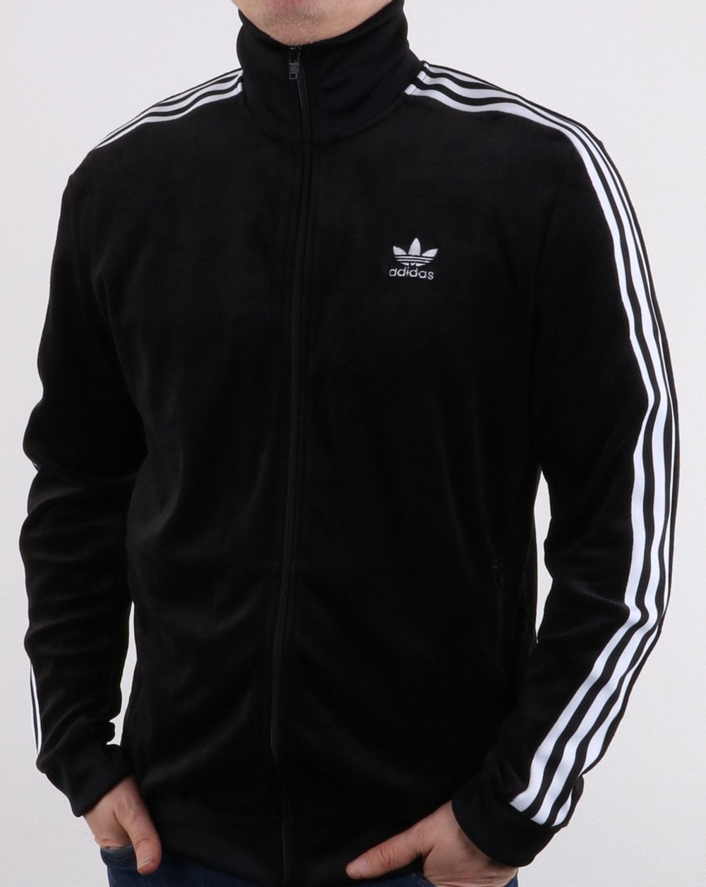 Adidas Originals Velour Track Top Black – 80s Casual Classics