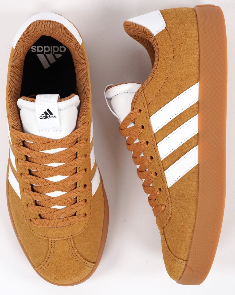 Adidas VL Court Trainers Mesa Tan White with Gum