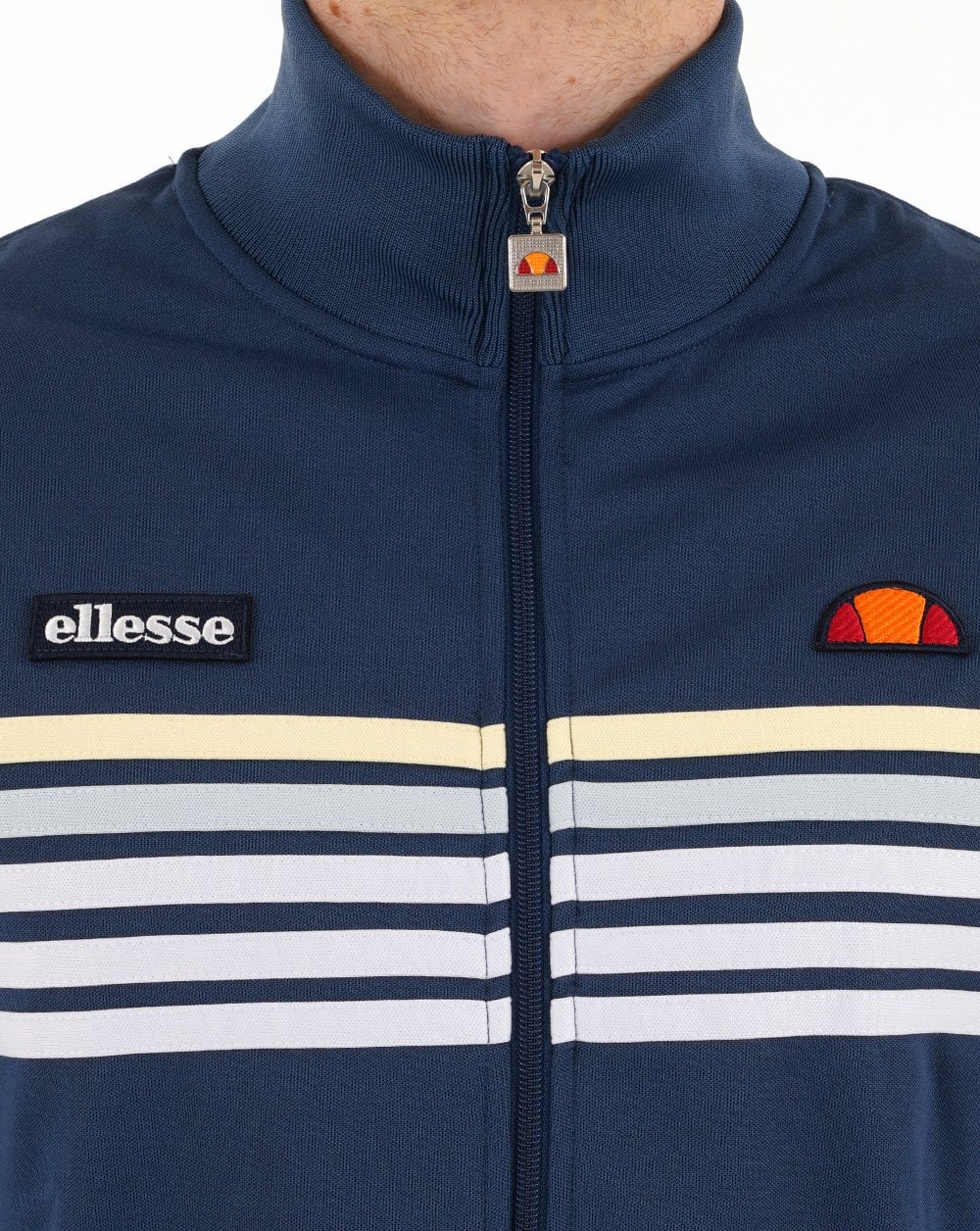 Ellesse 5 Stripe Track Top Dark Blue/White
