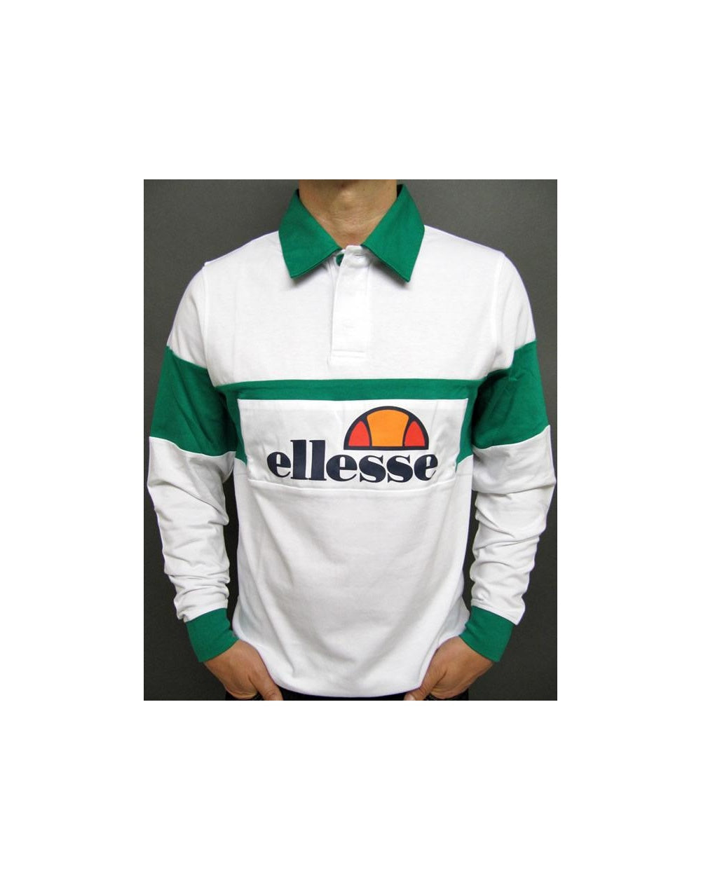 Ellesse Campari 80s Rugby Shirt White/Green