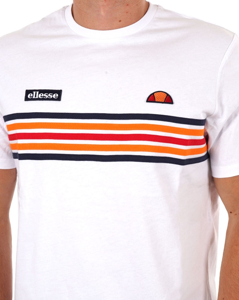 Ellesse Multi Stripe T Shirt White