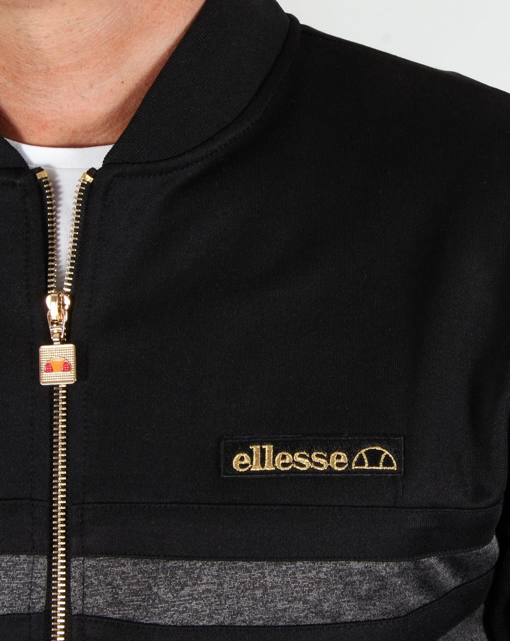 Ellesse Premium Track Top Black/ Silver Grey