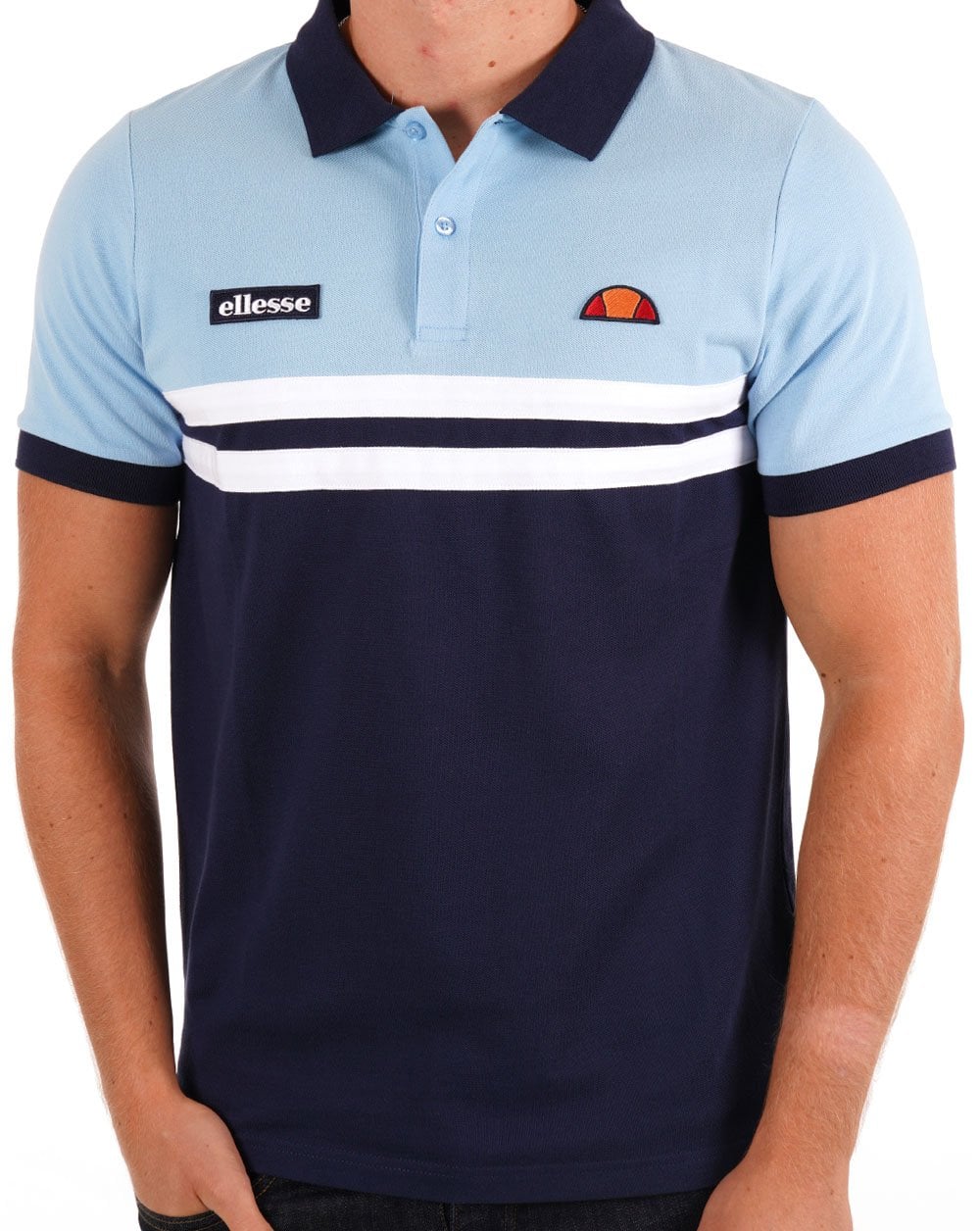 Ellesse Rimini Polo Shirt Sky Blue/Navy