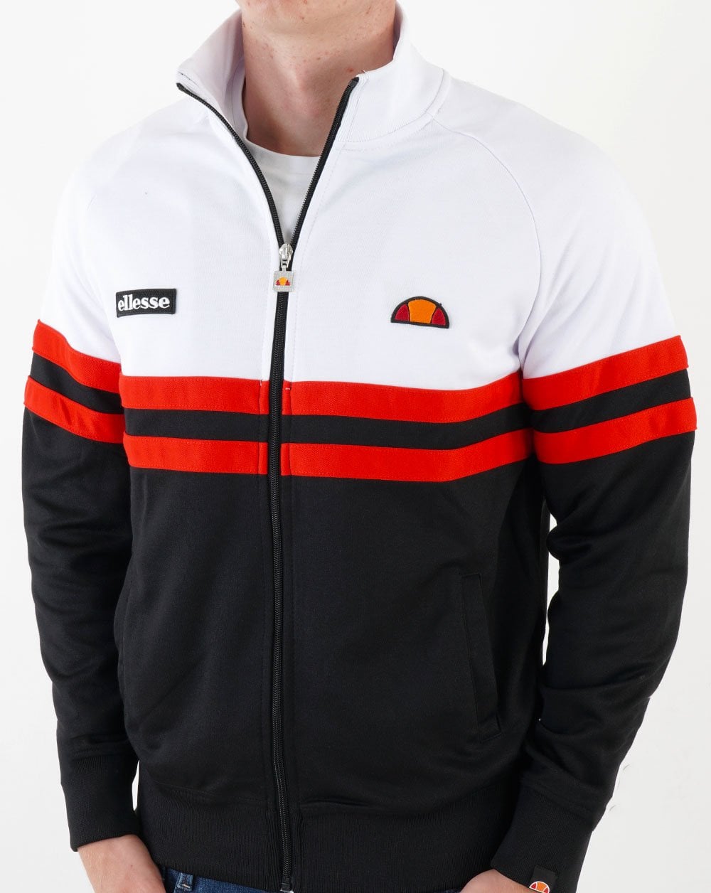 Ellesse Rimini Track Top White/Black/Red