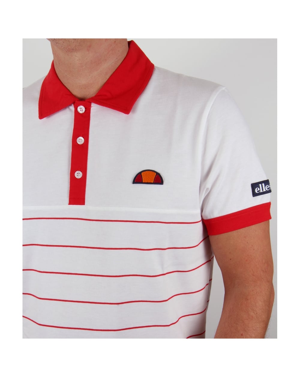 Ellesse Torre Premium Polo Shirt White/red