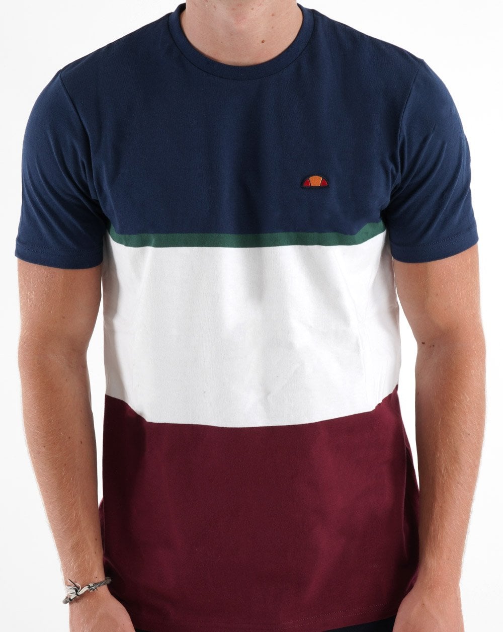 Ellesse Trenka T Shirt Navy/White/Burgundy