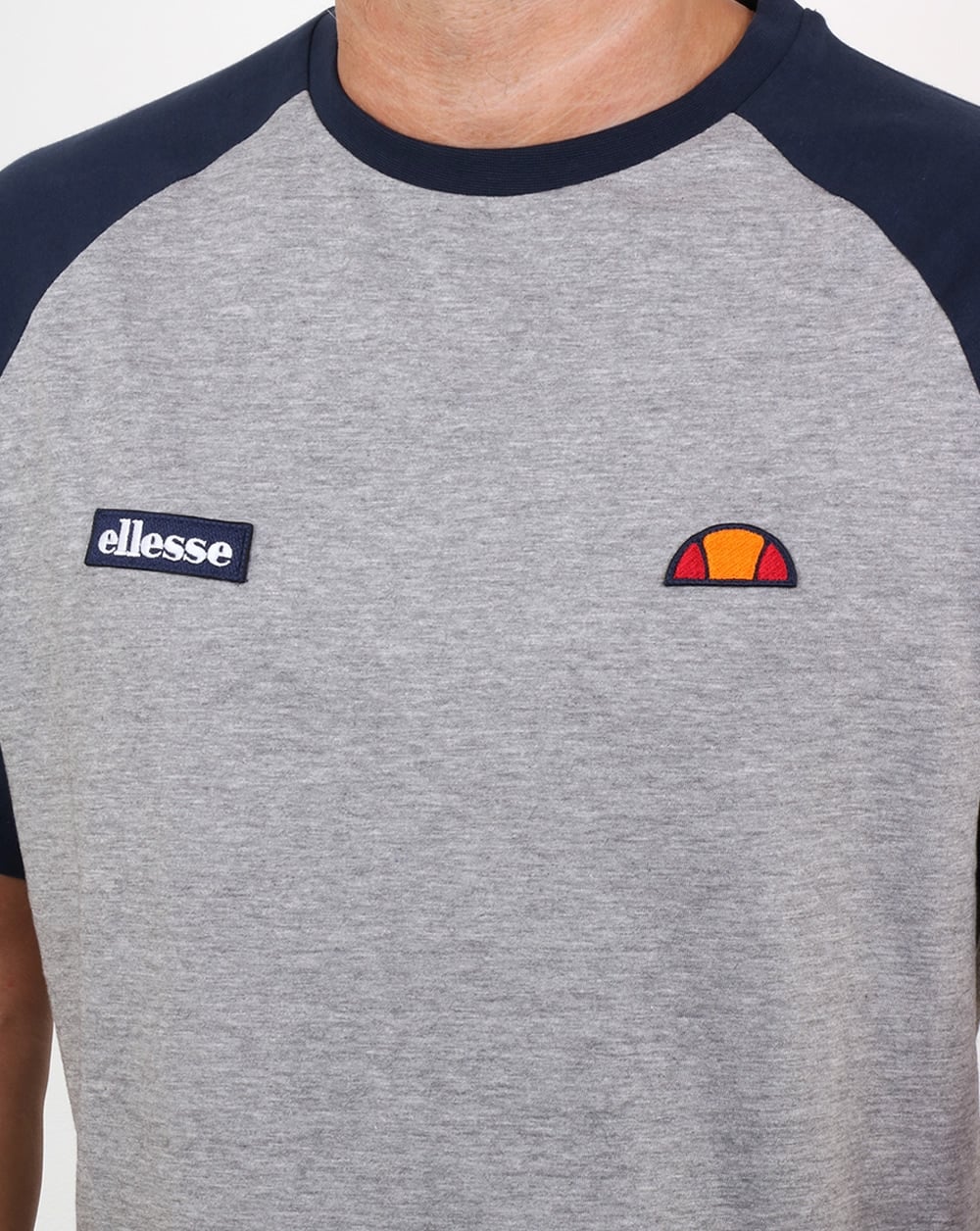 Ellesse Twin Logo T Shirt Athletic Grey/Navy