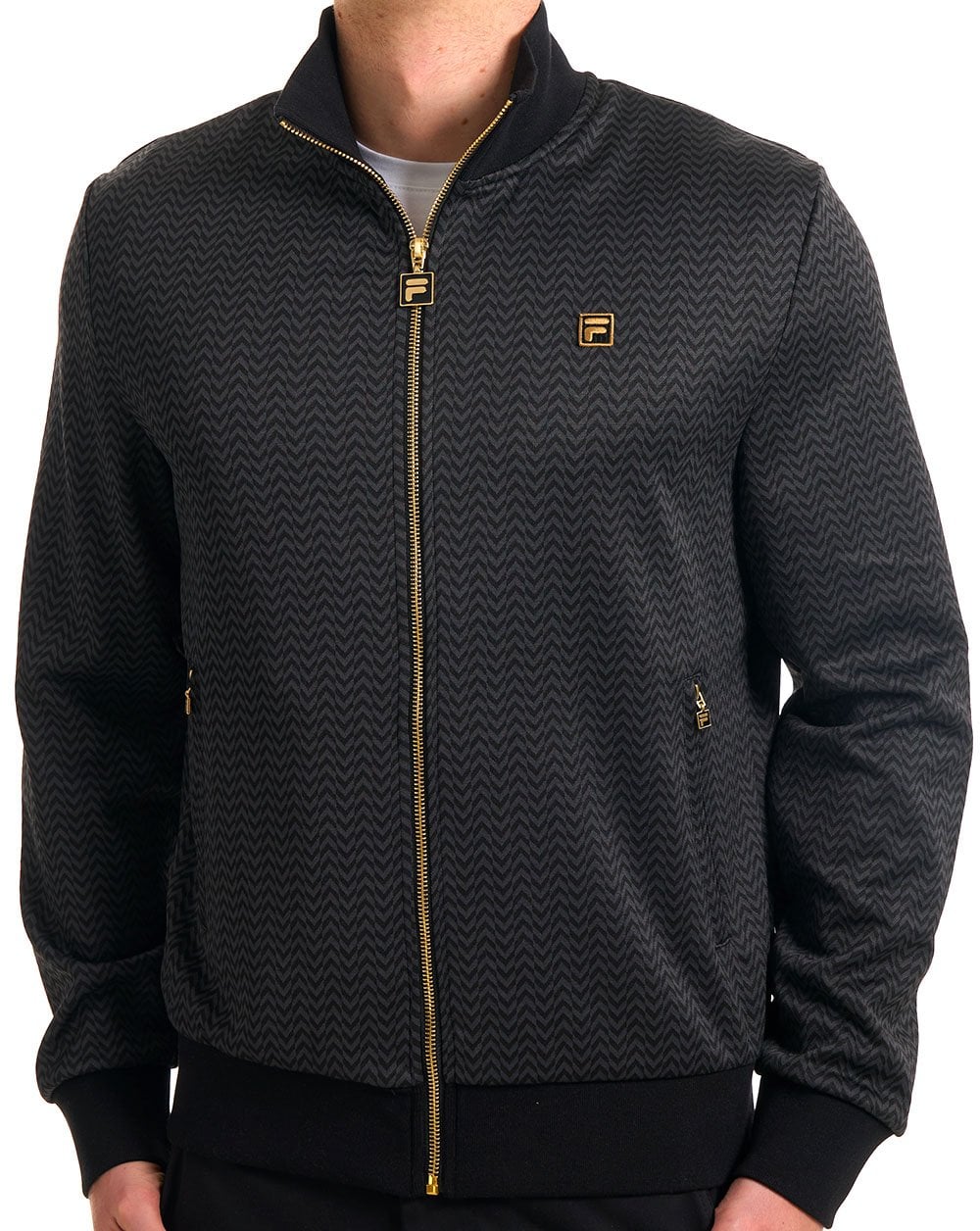 Fila Gold Mathers Herringbone Track Top Black