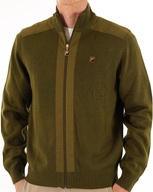 Fila Gold Fila Gold Zip Through Knit Dark Olive