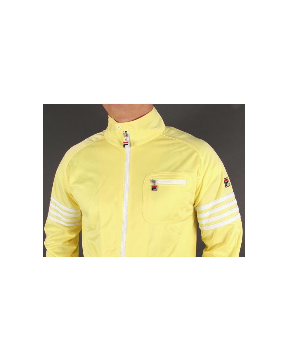 Fila Vintage 4 Stripe Track Top Yellow/White