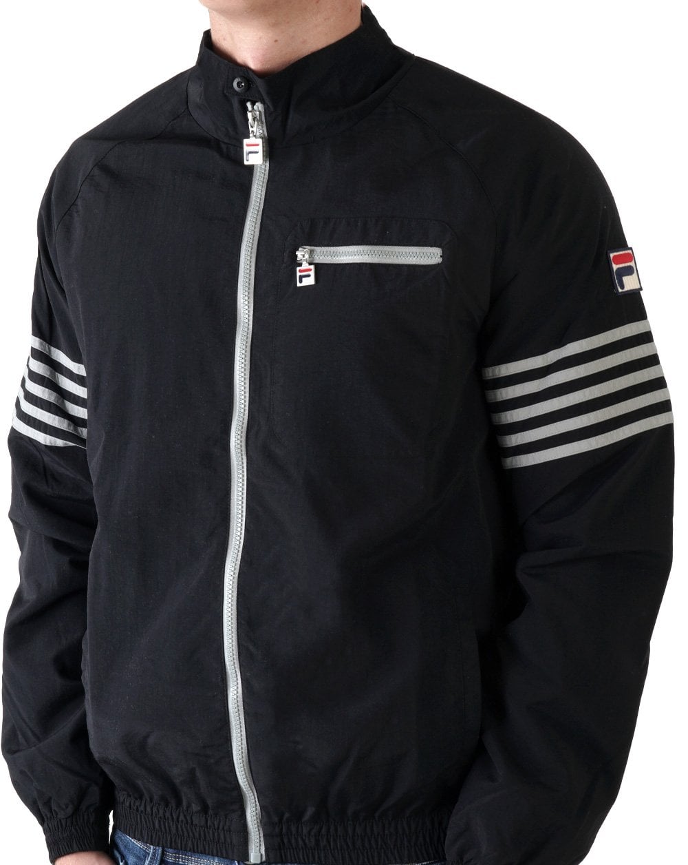 Fila Vintage 5 Stripe Jacket Black/Grey