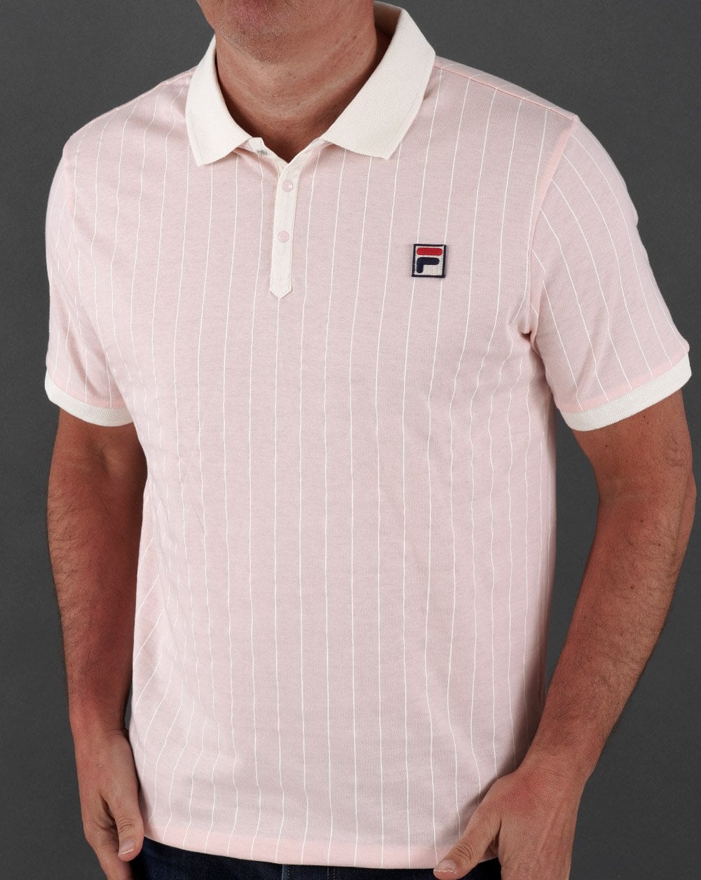 Fila Vintage Bb1 Polo Shirt Pink/Off White