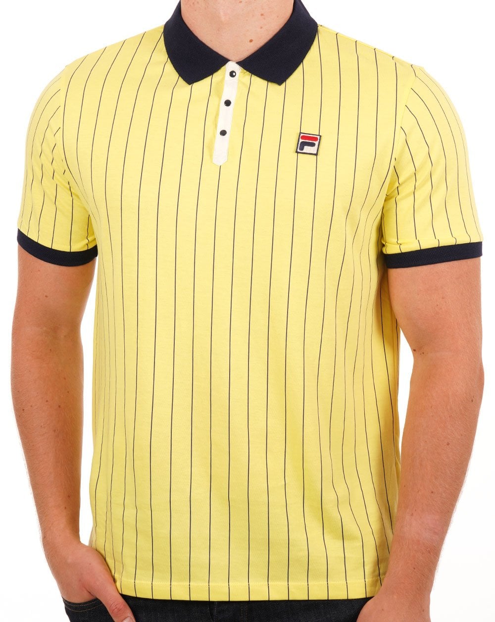 Fila Vintage BB1 Polo Shirt Yellow/Navy