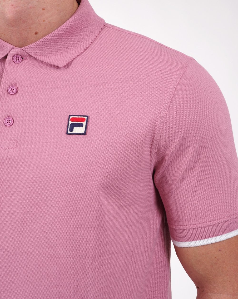 Fila Vintage Classic Polo Shirt Foxglove Pink