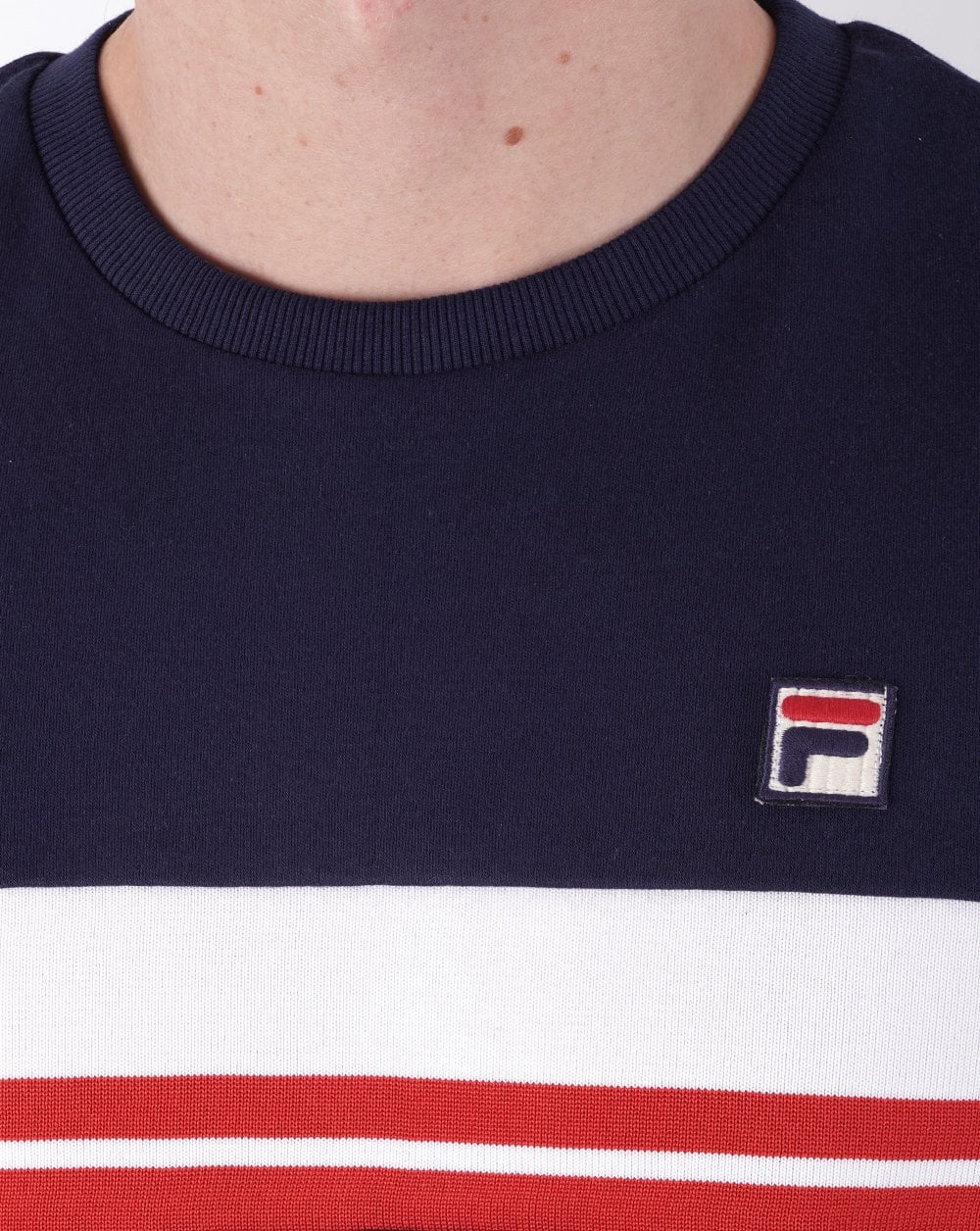 Fila Vintage Cooper T Shirt Navy/White/Red
