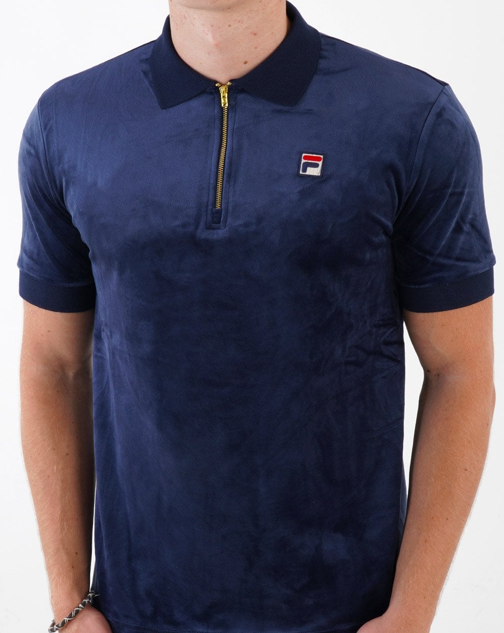 Fila Vintage Devon Velour Polo Navy
