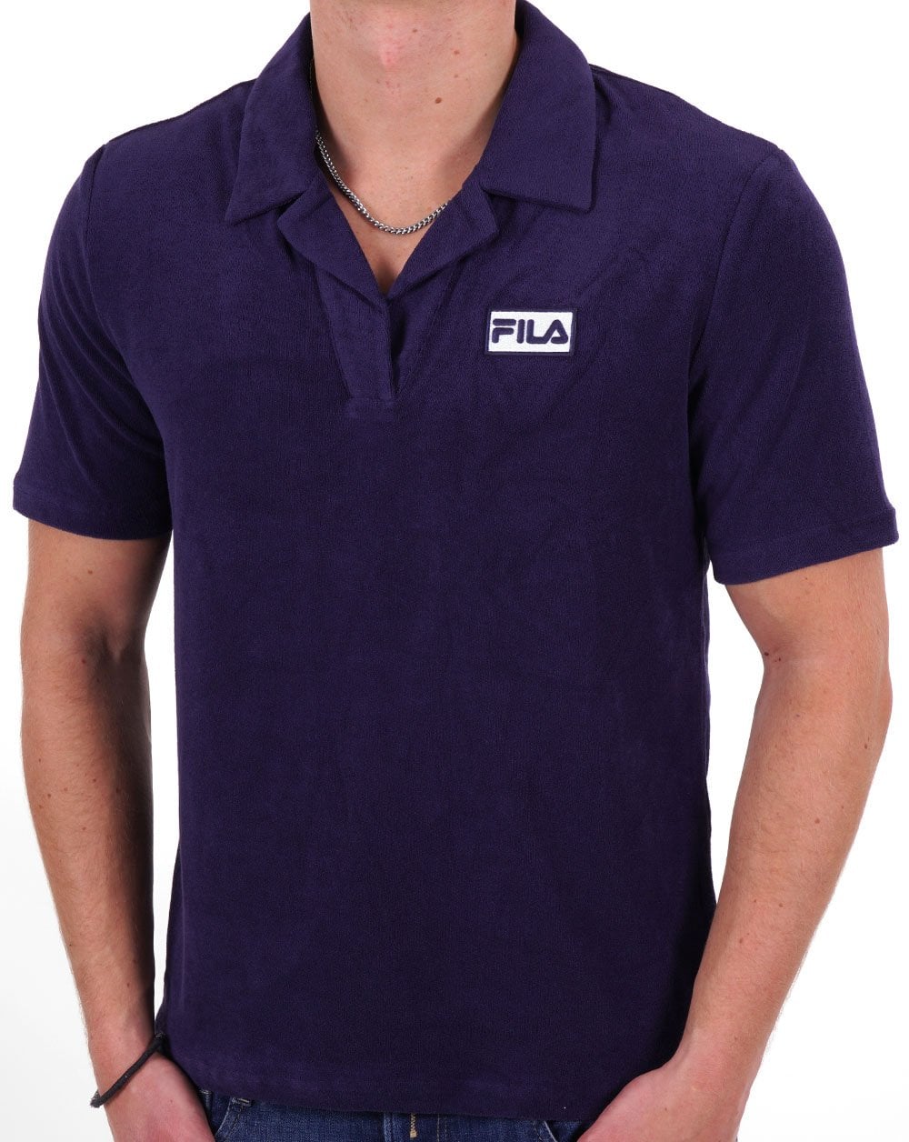 Fila Vintage Dill Towelling Polo Shirt Navy