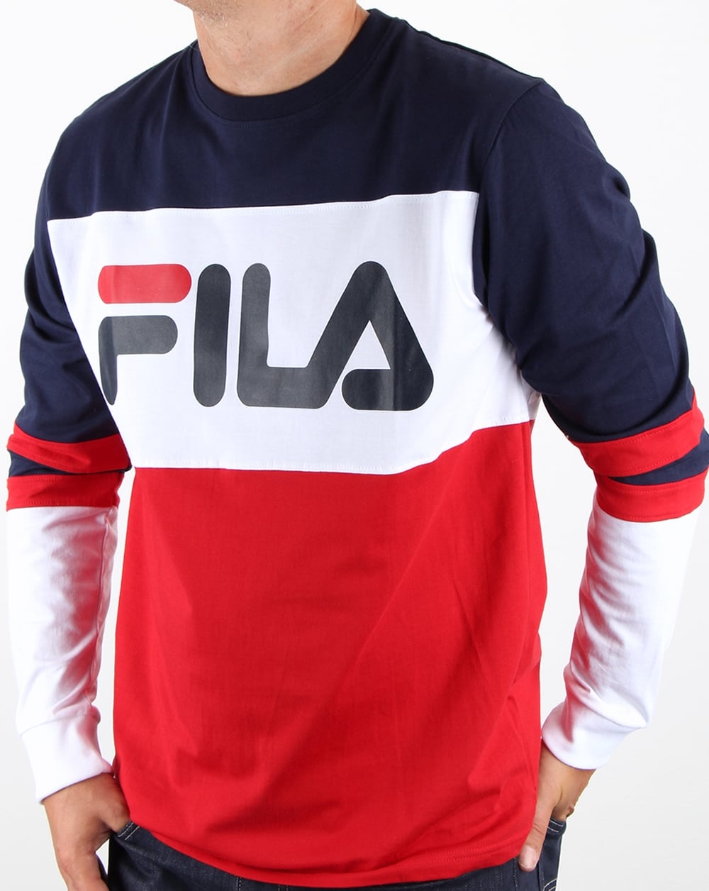 Fila Vintage Dylan Long Sleeve T Shirt Navy