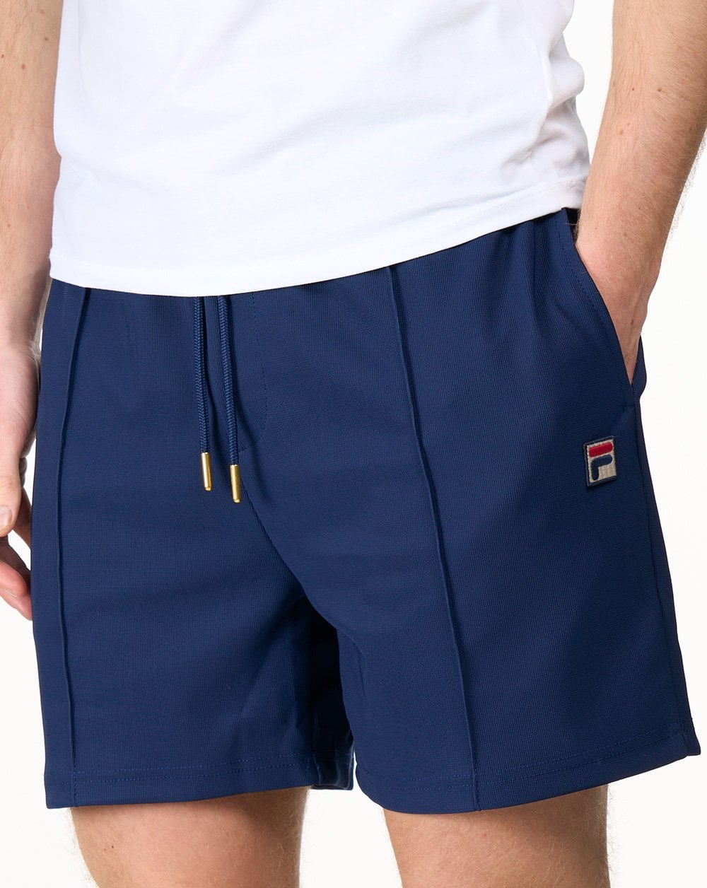 Fila Vintage Eusebio Pin Tuck Shorts Navy
