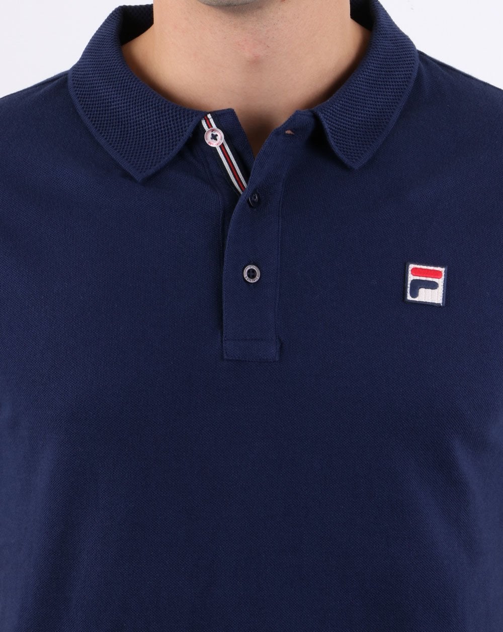 Fila Vintage F Logo Polo Shirt Navy
