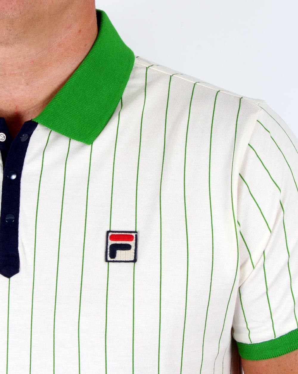 Fila Vintage Mk1 Settanta Polo Shirt Gardenia/green