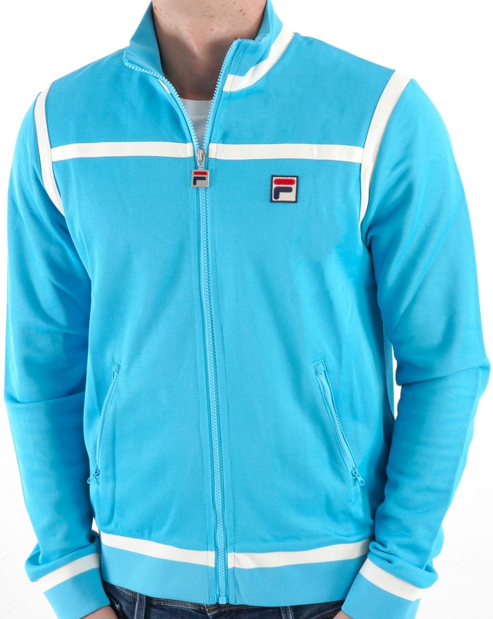 Fila Vintage Nate Track Top Aqua Blue/Off White