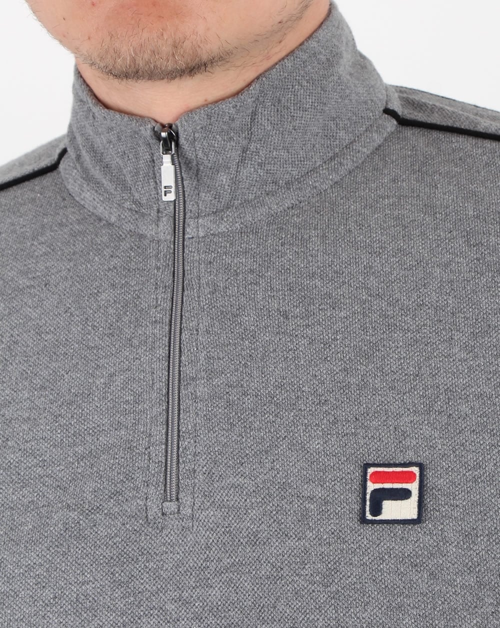 Fila Vintage Parrini Quarter Zip Roll Neck Grey