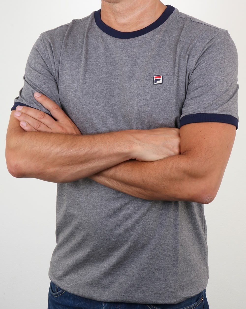 Fila Vintage Ringer T Shirt Grey Twist
