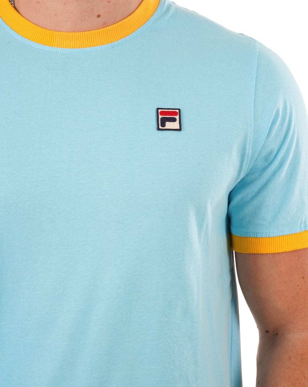 Fila Vintage Ringer T Shirt Sky Blue/Amber Yellow