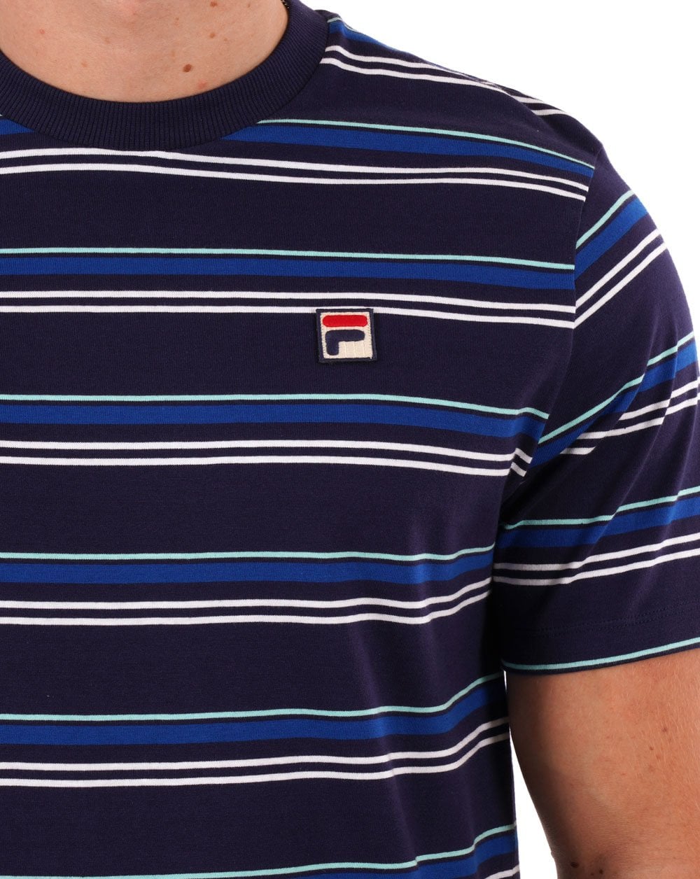 Fila Vintage Stan Striped T Shirt Navy