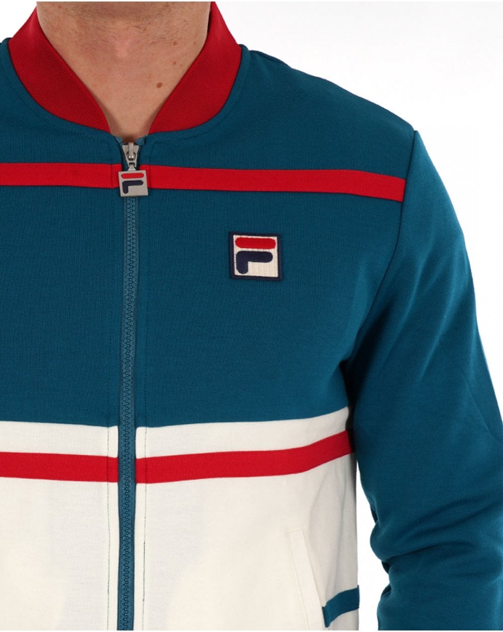 Fila Vintage Stefan Track Top Deep Lagoon / Red / Gardenia