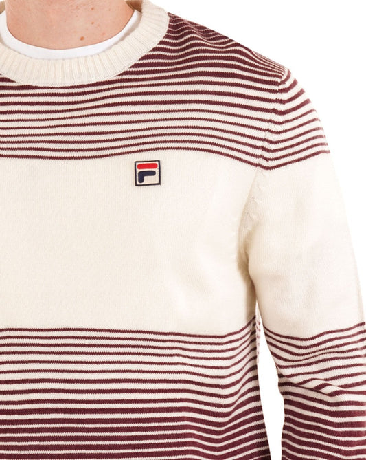 Fila Vintage Fila Vintage Stripe Crew Knit Gardenia/Port