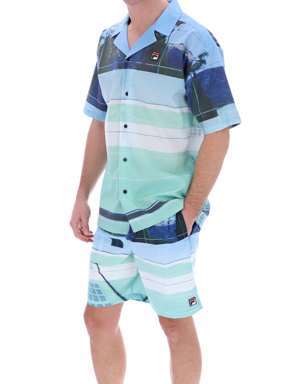 Fila Vintage Vito Short Sleeve Shirt Dusty Aqua