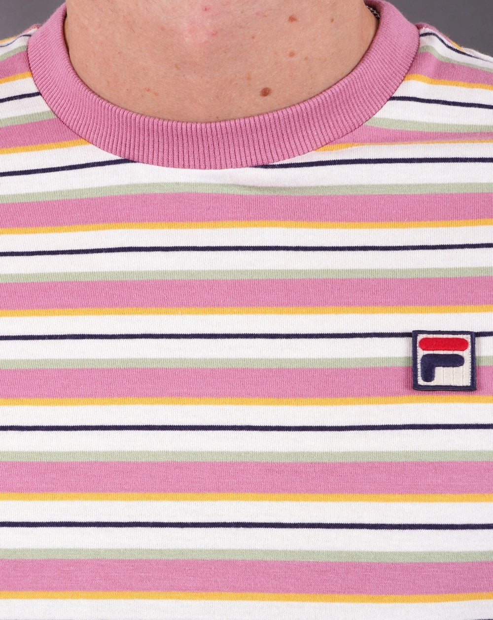 Fila Vintage Zar Striped T Shirt Off White/Multi