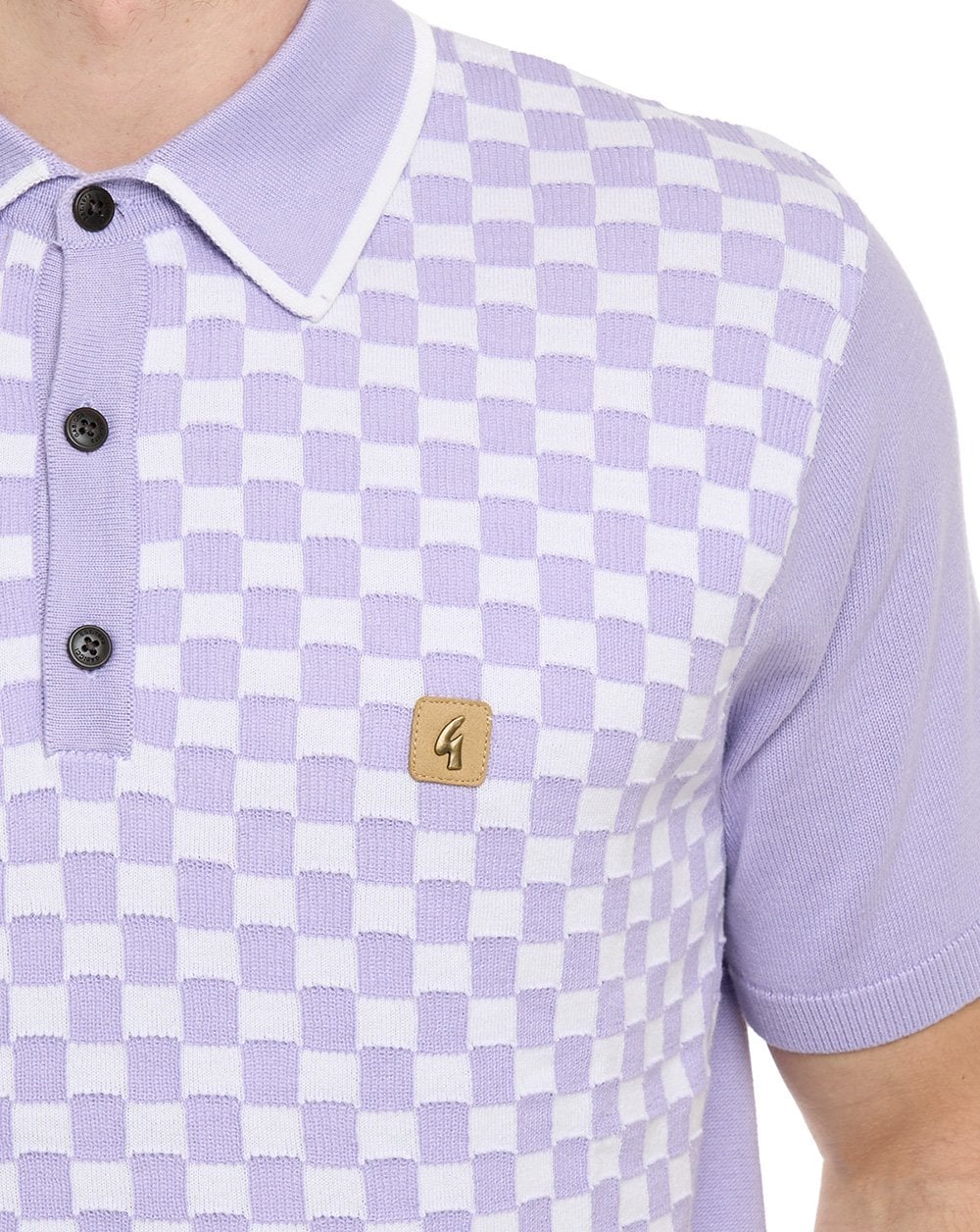 Gabicci Vintage Danson Knit Polo Purple