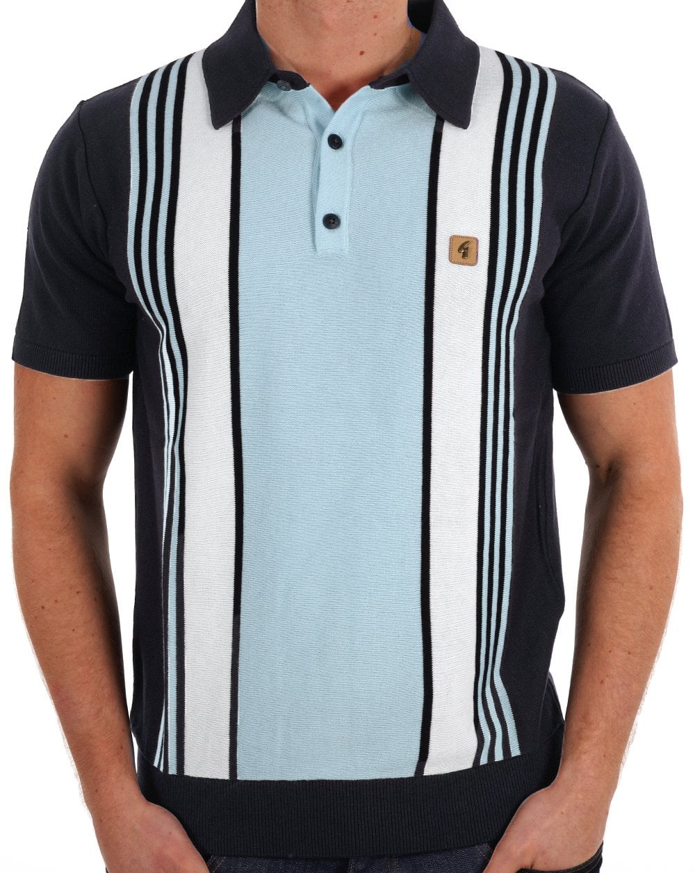 Gabicci Vintage Searle Knitted Polo Navy