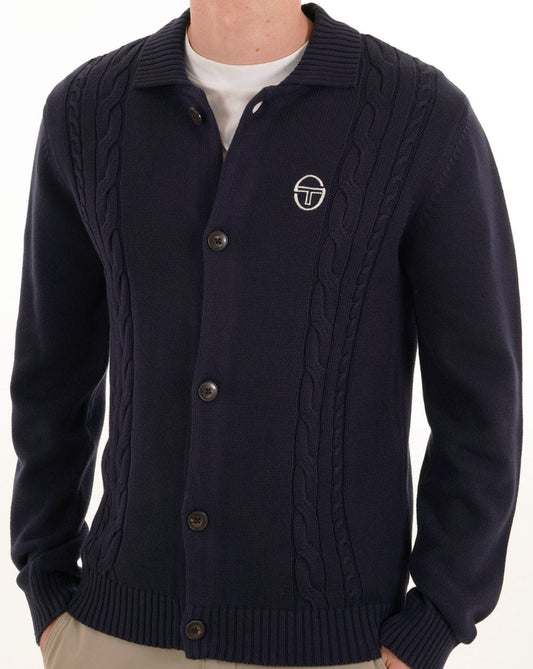 Sergio Tacchini Sergio Tacchini Cable Knit Cardigan Navy