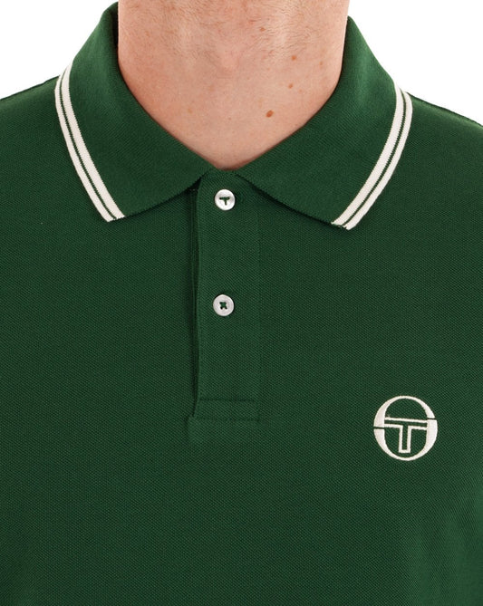 Sergio Tacchini Sergio Tacchini Tipped Long Sleeve Polo Shirt Green