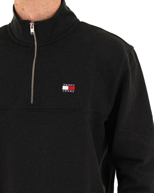 Tommy Hilfiger Tommy Jeans Badge 1/4 Zip Sweater Black