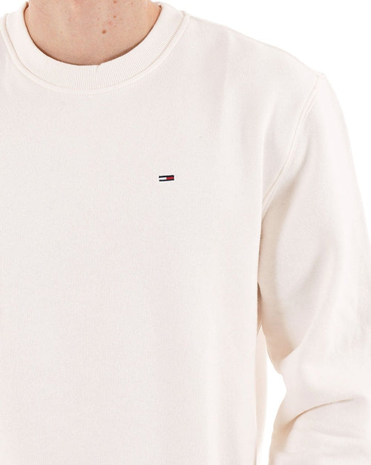 Tommy Hilfiger Tommy Jeans Flag Crew Sweatshirt Ancient White
