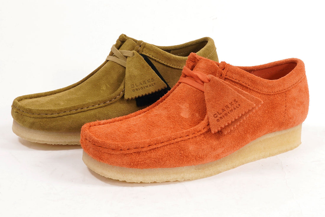 Clarks Wallabee Burnt Orange Green Moss