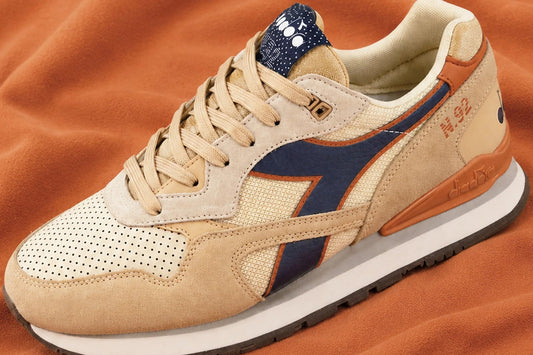 Diadora N92 Advance Trainers Stone Navy Orange