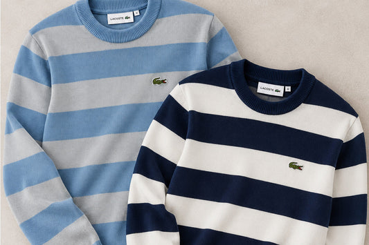 lacoste striped knit jumper Liam Gallagher