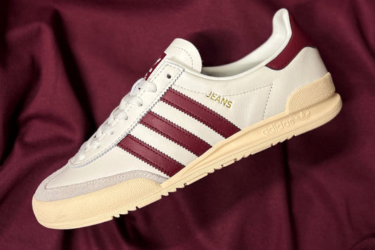adidas Jeans Trainer Chalk White Burgundy