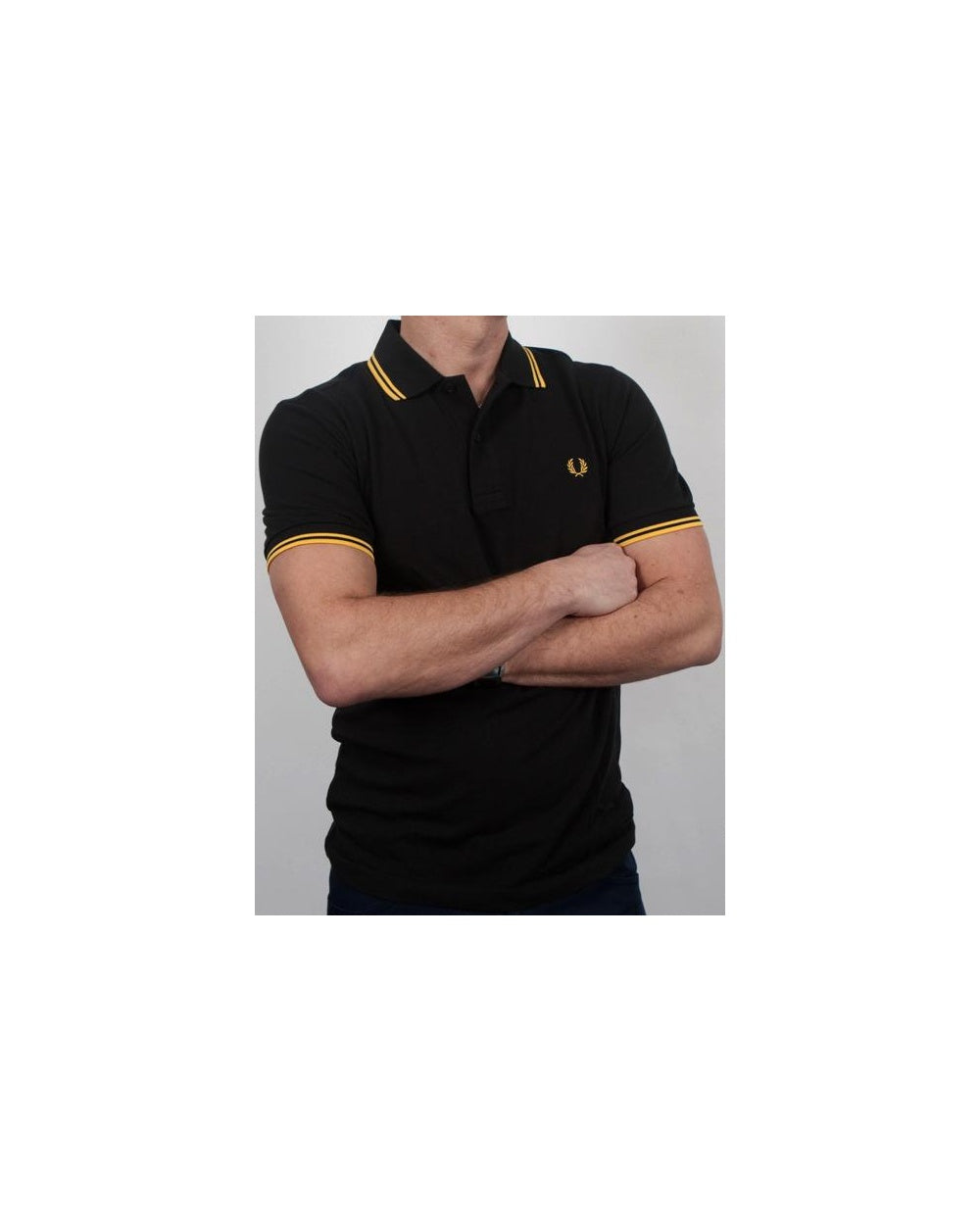 Fred Perry Twin Tipped Polo Shirt Black/Yellow