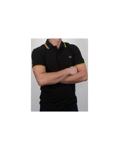 Fred Perry Twin Tipped Polo Shirt Black/Yellow
