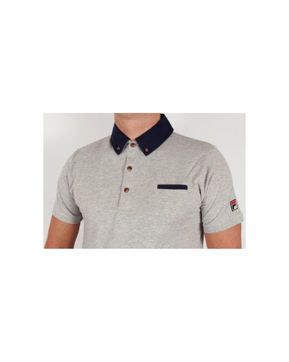 Fila Vintage Barazze Polo Shirt Grey Marl